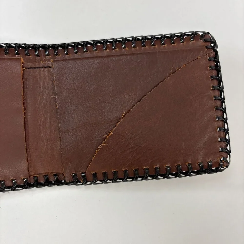 VFW Veteran Foreign Wars Leather Wallet Tooled Brown Billfold New